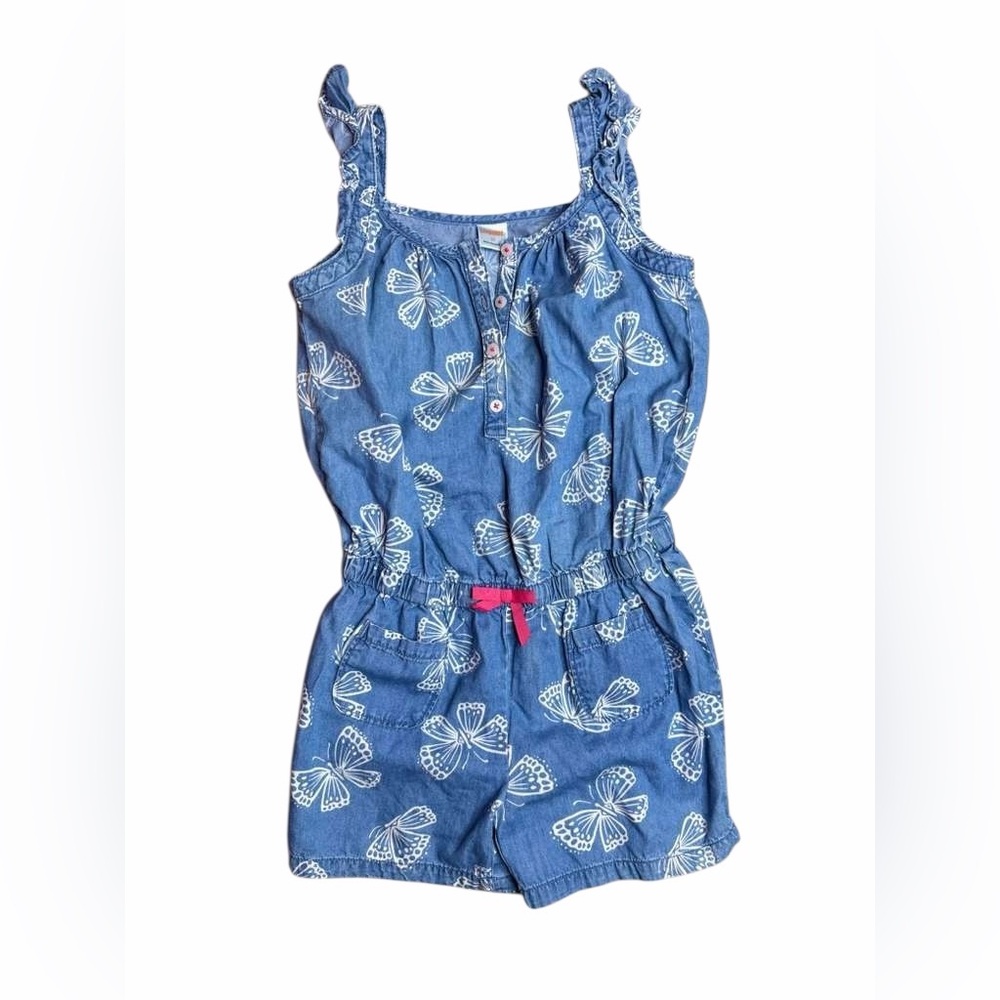 Gymboree Blue and White Butterfly Romper